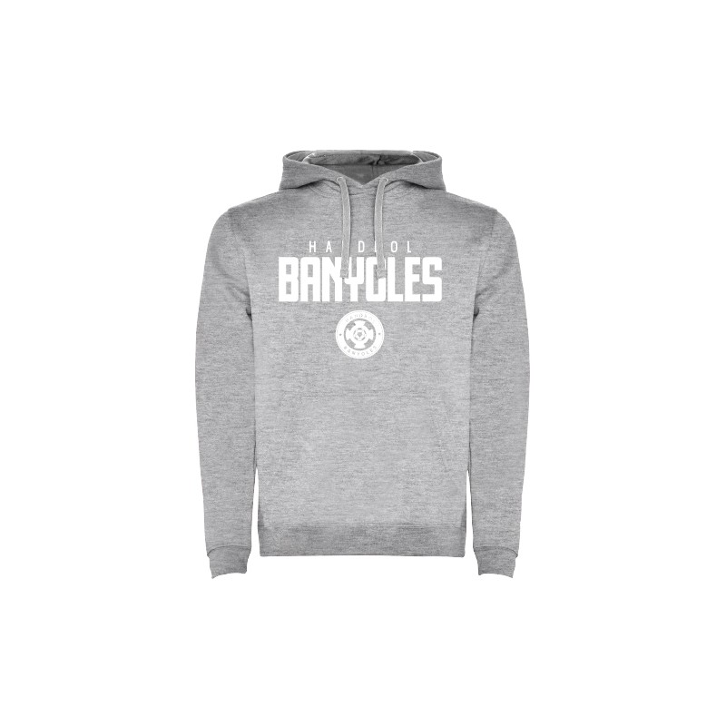 SUDADERA GRIS CON CAPUCHA HANDBOL BANYOLES