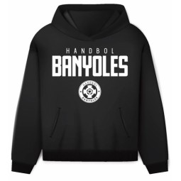 DESSUADORA URBAN NEGRE AMB CAPUTXA HANDBOL BANYOLES