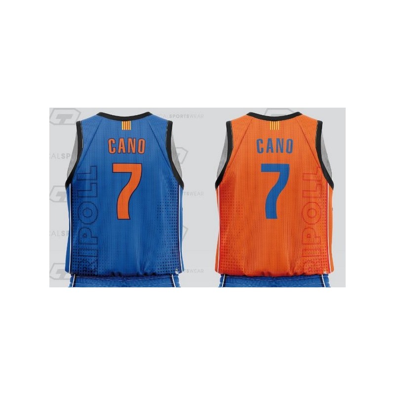 CAMISETA MASCULINA REVERSIBLE DE JUEGO PATROCINADOR EMERSHOP UE RIPOLL