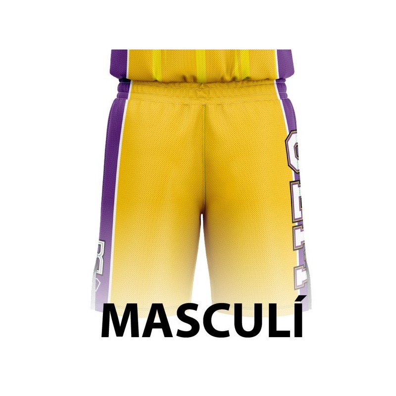 PANTALÓN DE BALONCESTO MASCULINO AMARILLO UE MATARÓ
