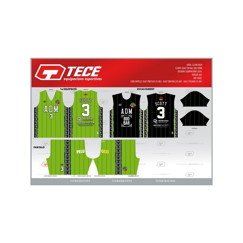 CAMISETA DE CALENTAMIENTO CB VALL DEL TERRI