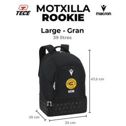 MOTXILLA GRAN CB GRIFEU MACRON ROOKIE COLOR NEGRE + NOM + ESCUT