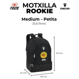 MOTXILLA PETITA CB GRIFEU MACRON ROOKIE COLOR NEGRE + NOM I ESCUT