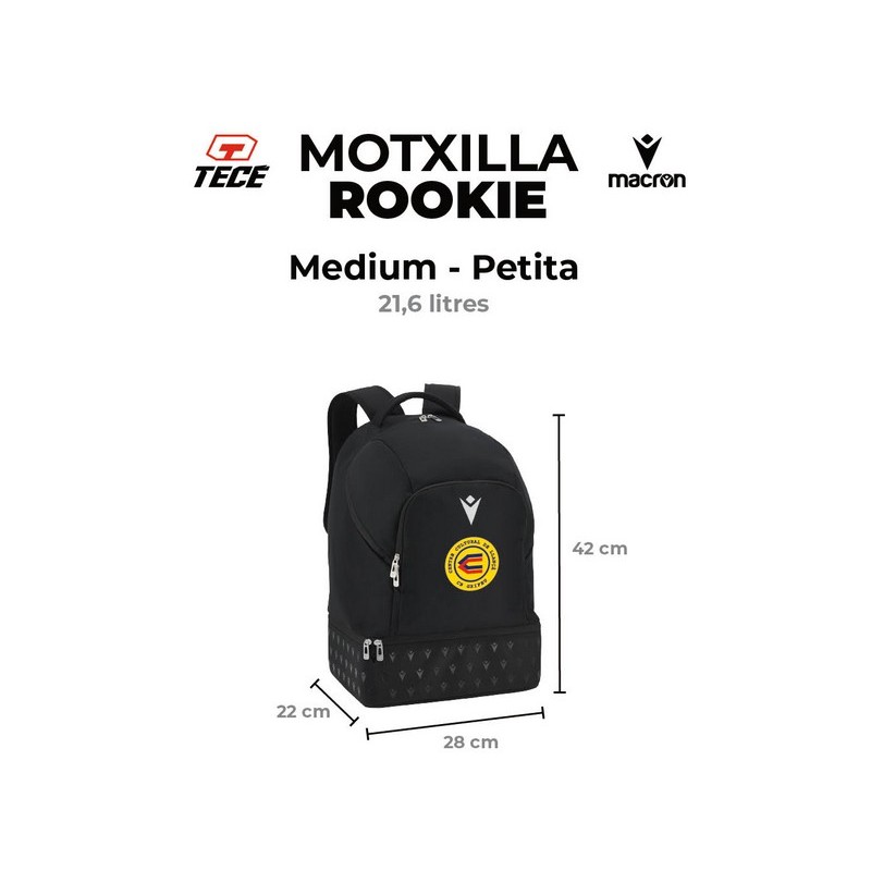 MOTXILLA PETITA CB GRIFEU MACRON ROOKIE COLOR NEGRE + ESCUT