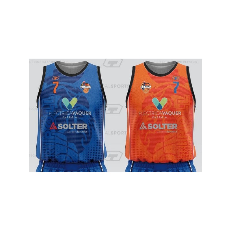 CAMISETA FEMENINA REVERSIBLE DE JUEGO PATROCINADOR EMERSHOP UE RIPOLL