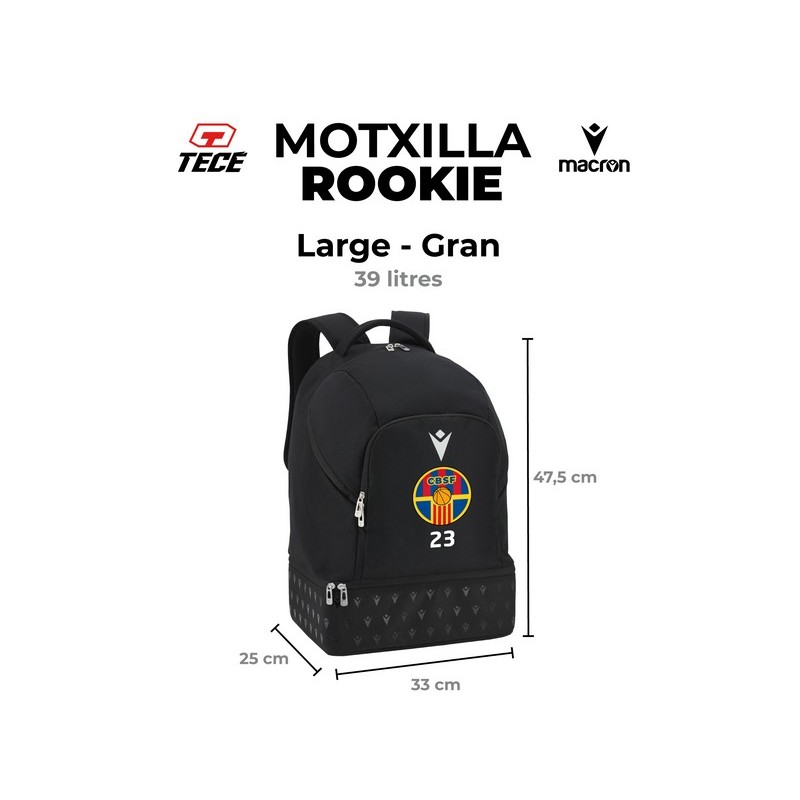 MOTXILLA MACRON NEGRE CB SANT FELIU DE GUÍXOLS