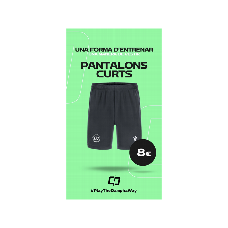 PANTALÓ CURT  MACRON MESA HERO COLOR GRIS - COACHED BY DAMPHA
