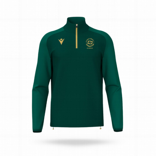 DESSUADORA MACRON MITJA CREMALLERA ISEN COLOR VERD AMPOLLA - COACHED BY DAMPHA