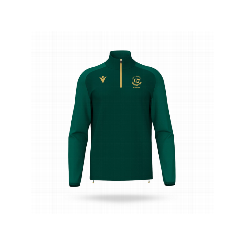 DESSUADORA MACRON MITJA CREMALLERA ISEN COLOR VERD AMPOLLA - COACHED BY DAMPHA