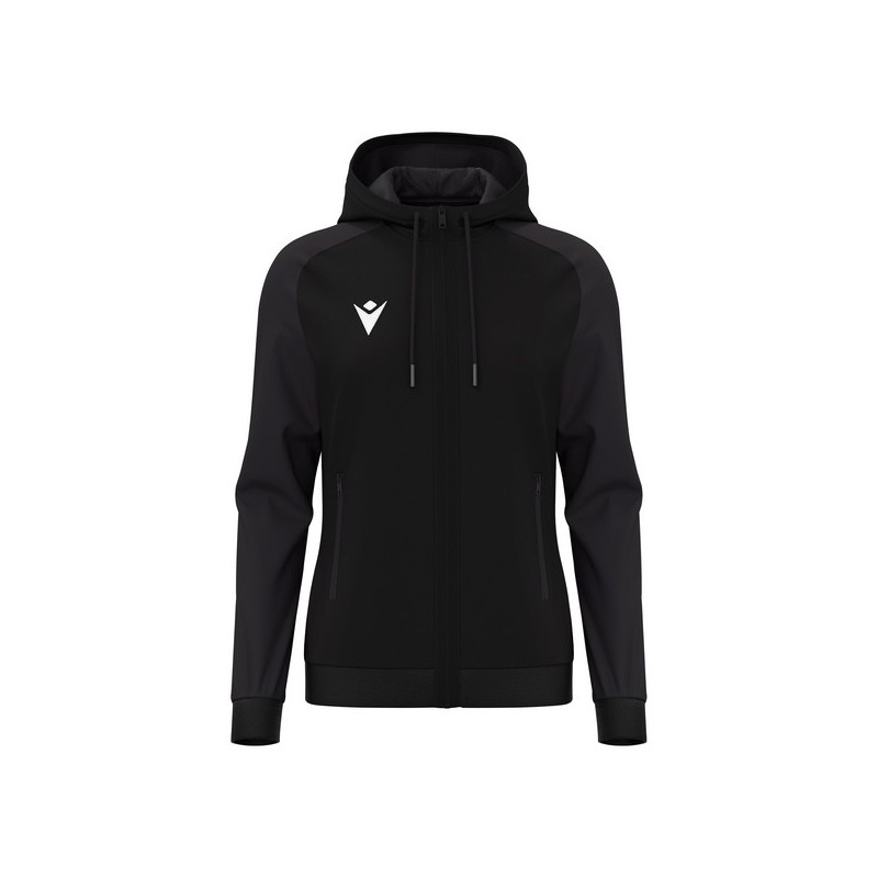 CHAQUETA FEMENINA CON CAPUCHA MACRON ATLAS COLOR NEGRO