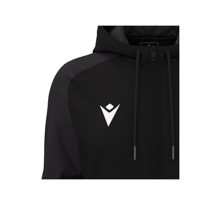 CHAQUETA FEMENINA CON CAPUCHA MACRON ATLAS COLOR NEGRO