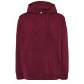 SUDADERA UNISEX CON CAPUCHA, CREMALLERA Y BOLSILLO CANGURO COLOR GRANATE