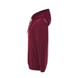 SUDADERA UNISEX CON CAPUCHA, CREMALLERA Y BOLSILLO CANGURO COLOR GRANATE BURGUNDY