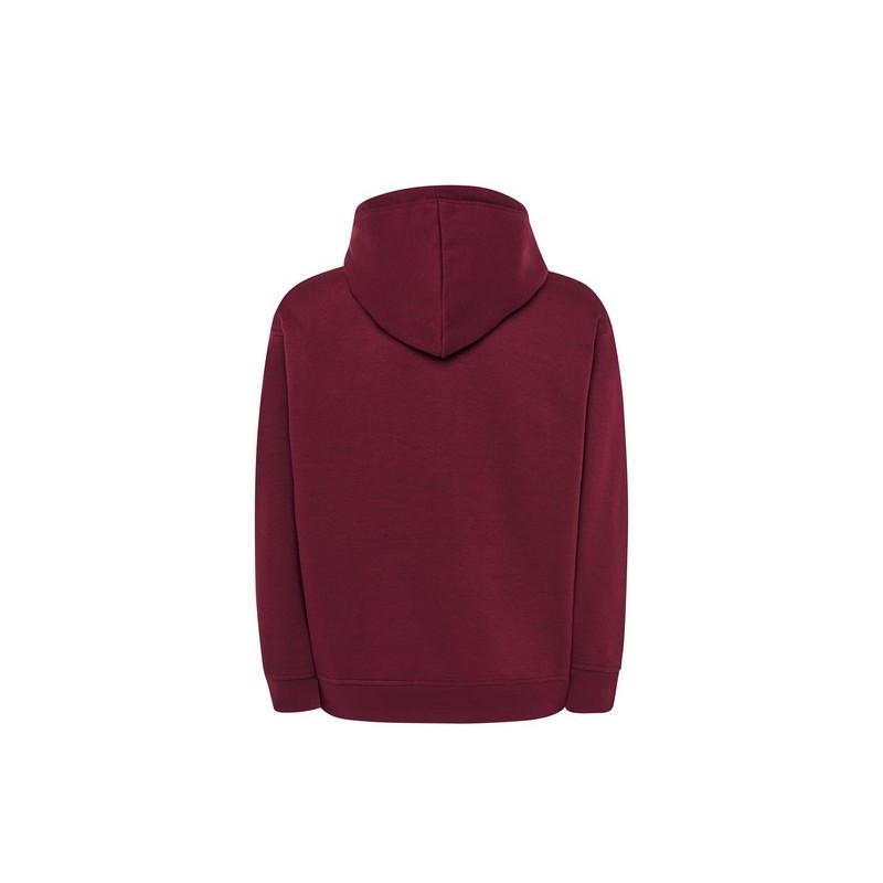 SUDADERA UNISEX CON CAPUCHA, CREMALLERA Y BOLSILLO CANGURO COLOR GRANATE