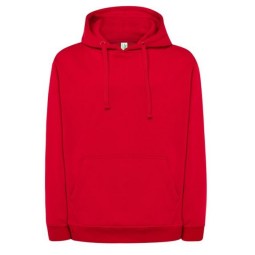 SUDADERA UNISEX CON CAPUCHA, CREMALLERA Y BOLSILLO CANGURO COLOR ROJO