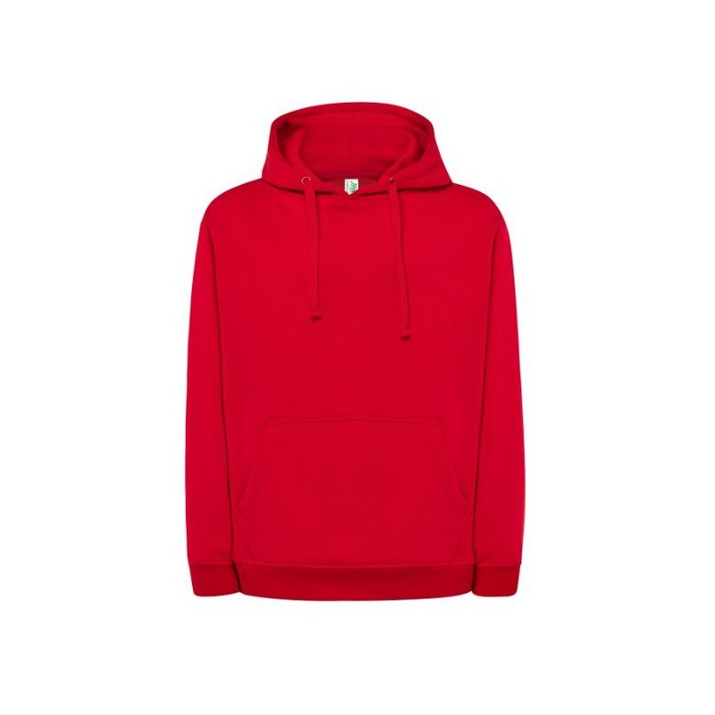 SUDADERA UNISEX CON CAPUCHA, CREMALLERA Y BOLSILLO CANGURO COLOR ROJO
