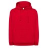 SUDADERA UNISEX CON CAPUCHA, CREMALLERA Y BOLSILLO CANGURO COLOR ROJO