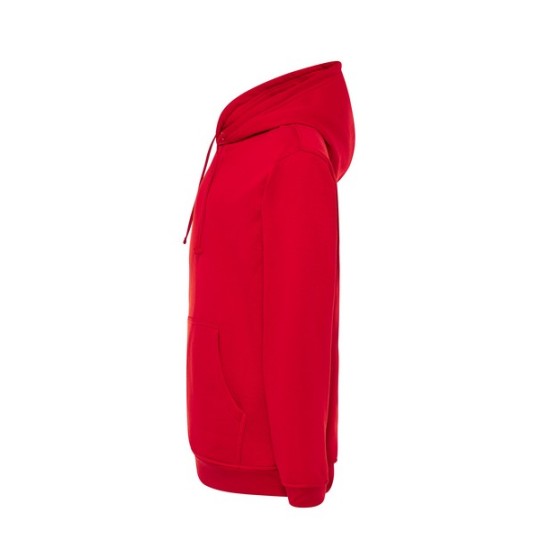 SUDADERA UNISEX CON CAPUCHA, CREMALLERA Y BOLSILLO CANGURO COLOR ROJO