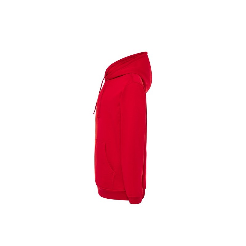 SUDADERA UNISEX CON CAPUCHA, CREMALLERA Y BOLSILLO CANGURO COLOR ROJO