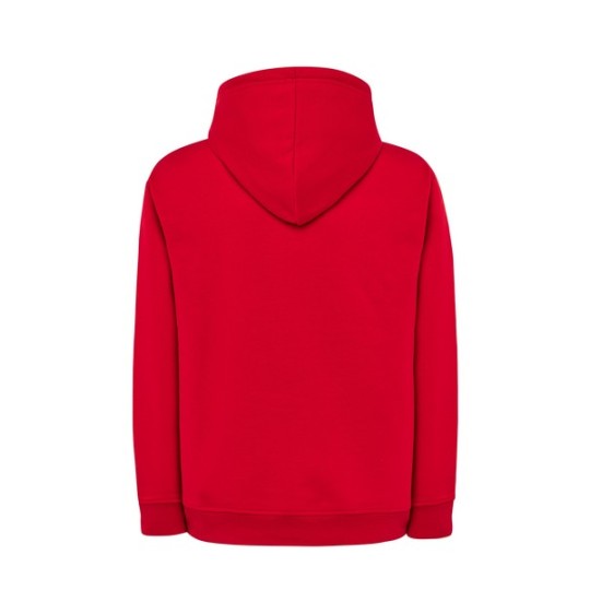 SUDADERA UNISEX CON CAPUCHA, CREMALLERA Y BOLSILLO CANGURO COLOR ROJO