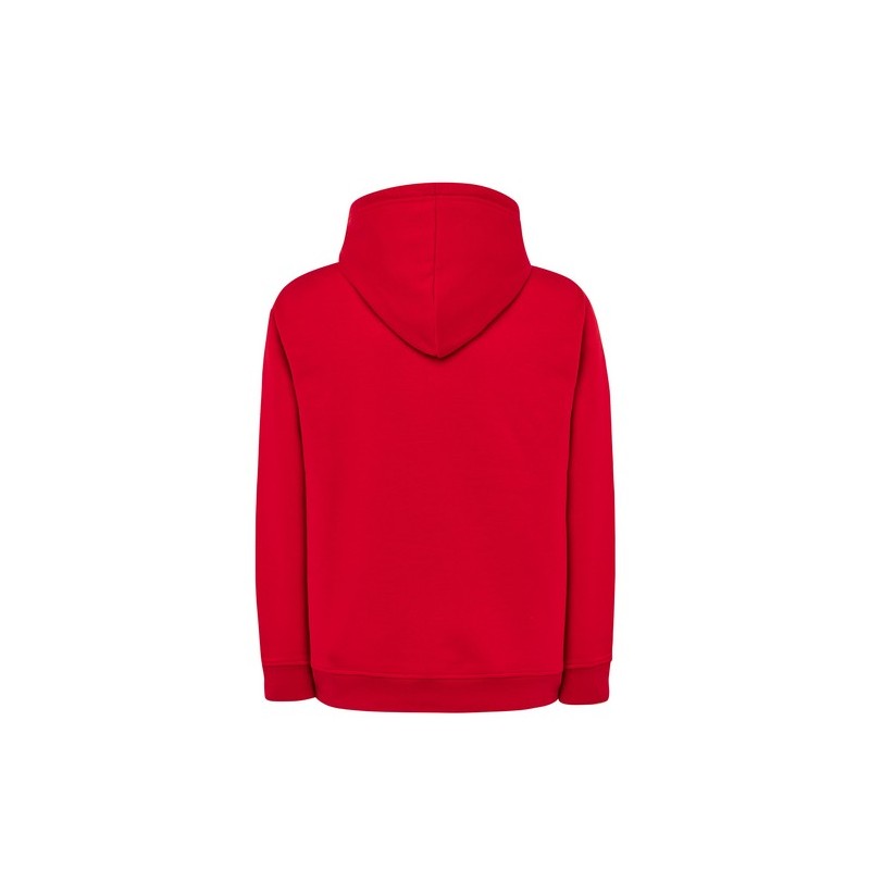 SUDADERA UNISEX CON CAPUCHA, CREMALLERA Y BOLSILLO CANGURO COLOR ROJO