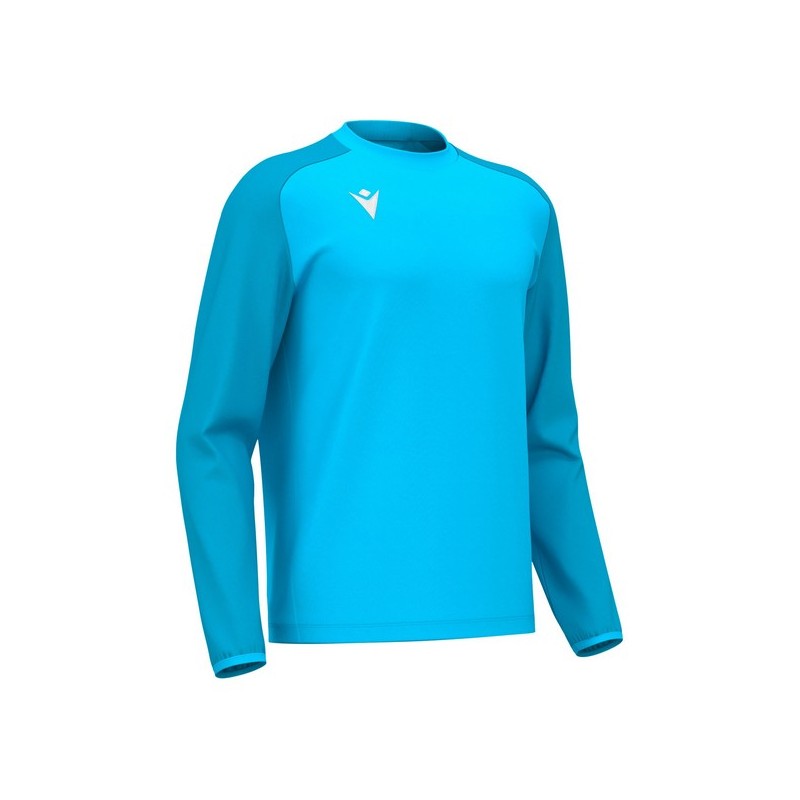SUDADERA MACRON DE CUELLO REDONDO THALOS COLOR AZUL FLUORESCENTE