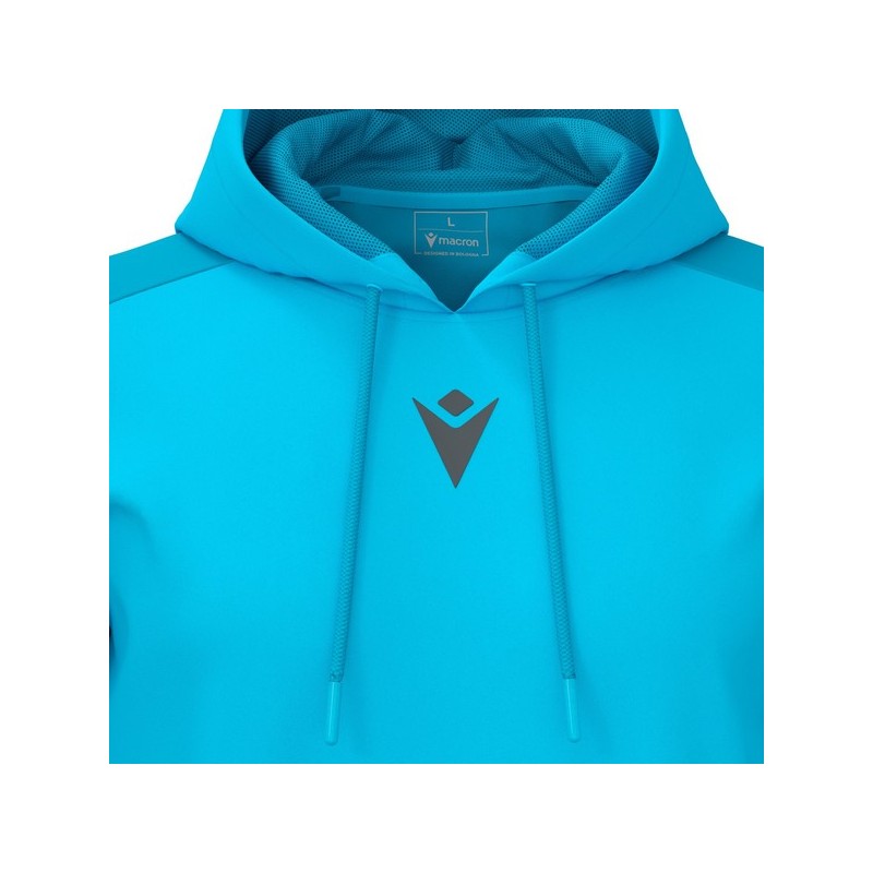 DESSUADORA AMB CAPUTXA MACRON HORN COLOR BLAU FLUORESCENT