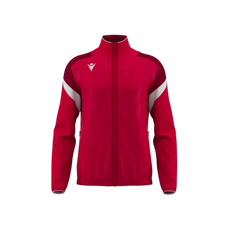 CHAQUETA DE CHANDALL MACRON CON CREMALLERA ODIN COLOR ROJO