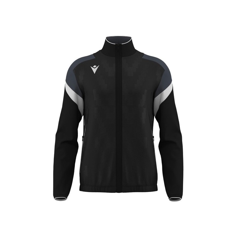 JAQUETA DE XANDALL MACRON AMB CREMALLERA ODIN COLOR NEGRE