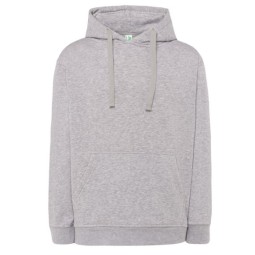 SUDADERA UNISEX CON CAPUCHA, CREMALLERA Y BOLSILLO CANGURO COLOR ASH MELANGE