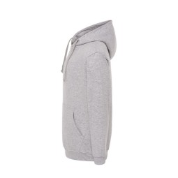 SUDADERA UNISEX CON CAPUCHA, CREMALLERA Y BOLSILLO CANGURO COLOR ASH MELANGE