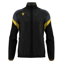 CHAQUETA DE CHANDALL MACRON CON CREMALLERA ODIN COLOR NEGRO I AMARILLO
