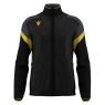 CHAQUETA DE CHANDALL MACRON CON CREMALLERA ODIN COLOR NEGRO I AMARILLO