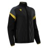 CHAQUETA DE CHANDALL MACRON CON CREMALLERA ODIN COLOR NEGRO I AMARILLO