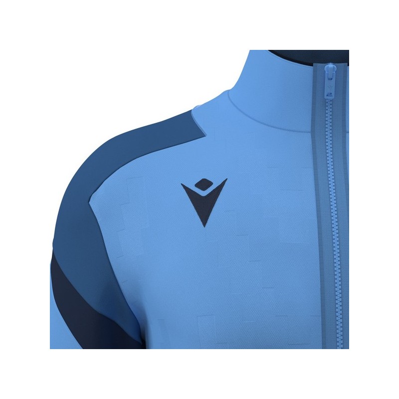 CHAQUETA DE CHANDALL MACRON CON CREMALLERA ODIN COLOR AZUL CIELO I MARINO