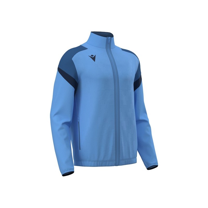CHAQUETA DE CHANDALL MACRON CON CREMALLERA ODIN COLOR AZUL CIELO I MARINO