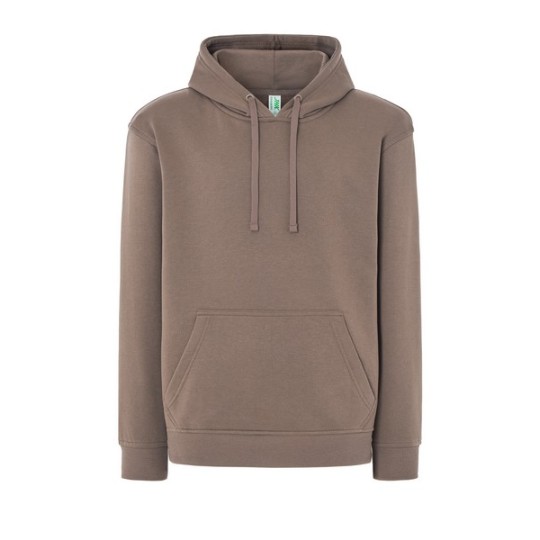 SUDADERA UNISEX CON CAPUCHA, CREMALLERA Y BOLSILLO CANGURO COLOR MARRÓN OSCURO
