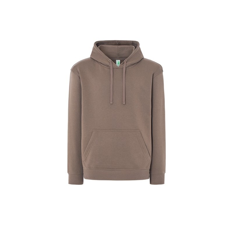 SUDADERA UNISEX CON CAPUCHA, CREMALLERA Y BOLSILLO CANGURO COLOR MARRÓN OSCURO