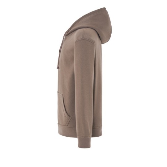 SUDADERA UNISEX CON CAPUCHA, CREMALLERA Y BOLSILLO CANGURO COLOR MARRÓN OSCURO