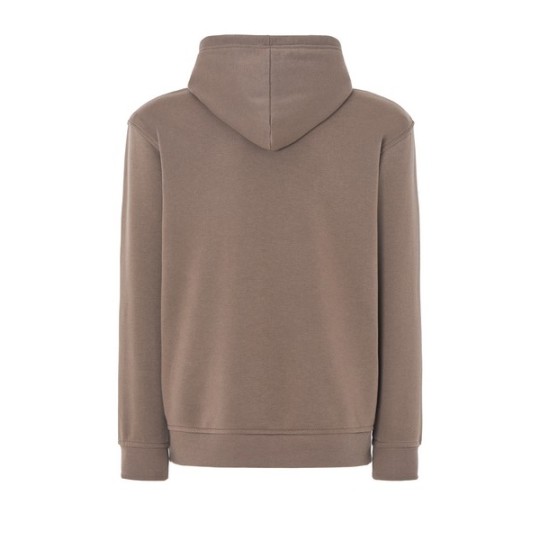 SUDADERA UNISEX CON CAPUCHA, CREMALLERA Y BOLSILLO CANGURO COLOR MARRÓN OSCURO