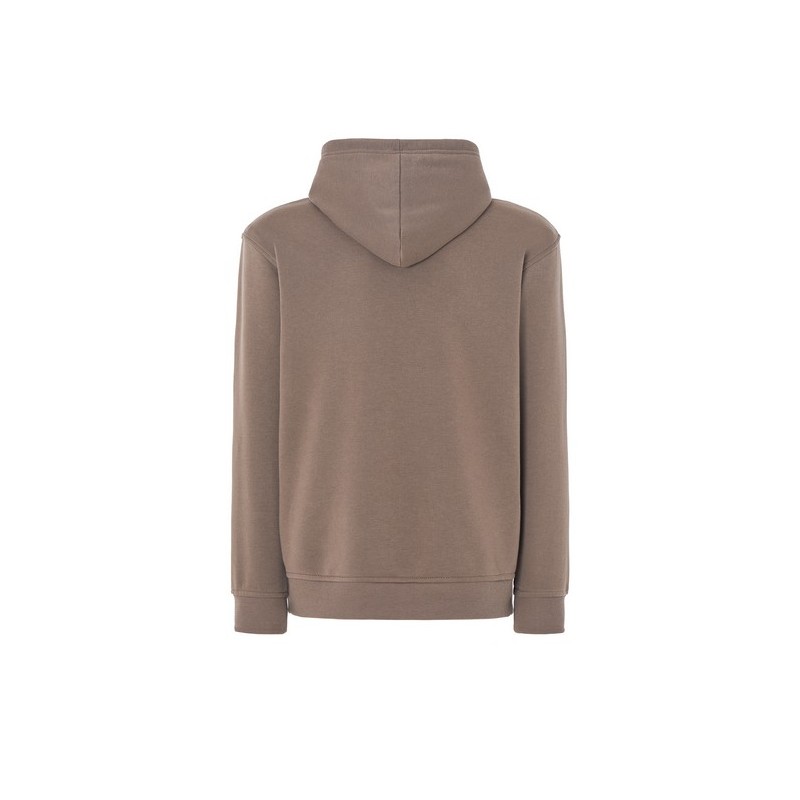 SUDADERA UNISEX CON CAPUCHA, CREMALLERA Y BOLSILLO CANGURO COLOR MARRÓN OSCURO