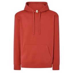 SUDADERA UNISEX CON CAPUCHA, CREMALLERA Y BOLSILLO CANGURO COLOR ROJO CANARY