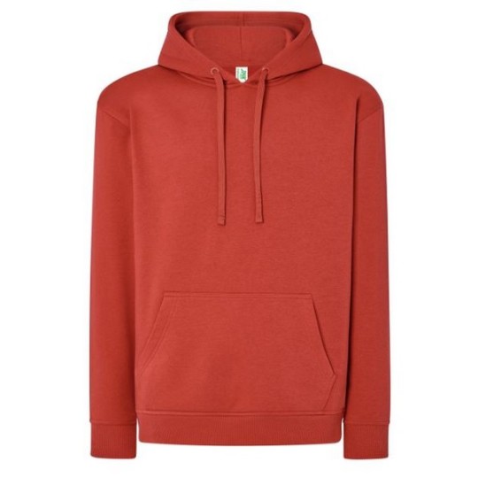 SUDADERA UNISEX CON CAPUCHA, CREMALLERA Y BOLSILLO CANGURO COLOR ROJO CANARY