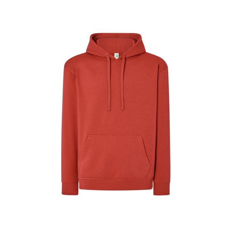 SUDADERA UNISEX CON CAPUCHA, CREMALLERA Y BOLSILLO CANGURO COLOR ROJO CANARY