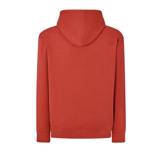 SUDADERA UNISEX CON CAPUCHA, CREMALLERA Y BOLSILLO CANGURO COLOR ROJO CANARY