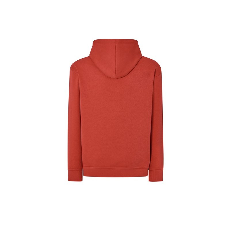 SUDADERA UNISEX CON CAPUCHA, CREMALLERA Y BOLSILLO CANGURO COLOR ROJO CANARY