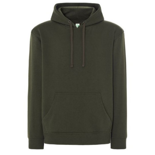 SUDADERA UNISEX CON CAPUCHA, CREMALLERA Y BOLSILLO CANGURO COLOR VERDE OSCURO
