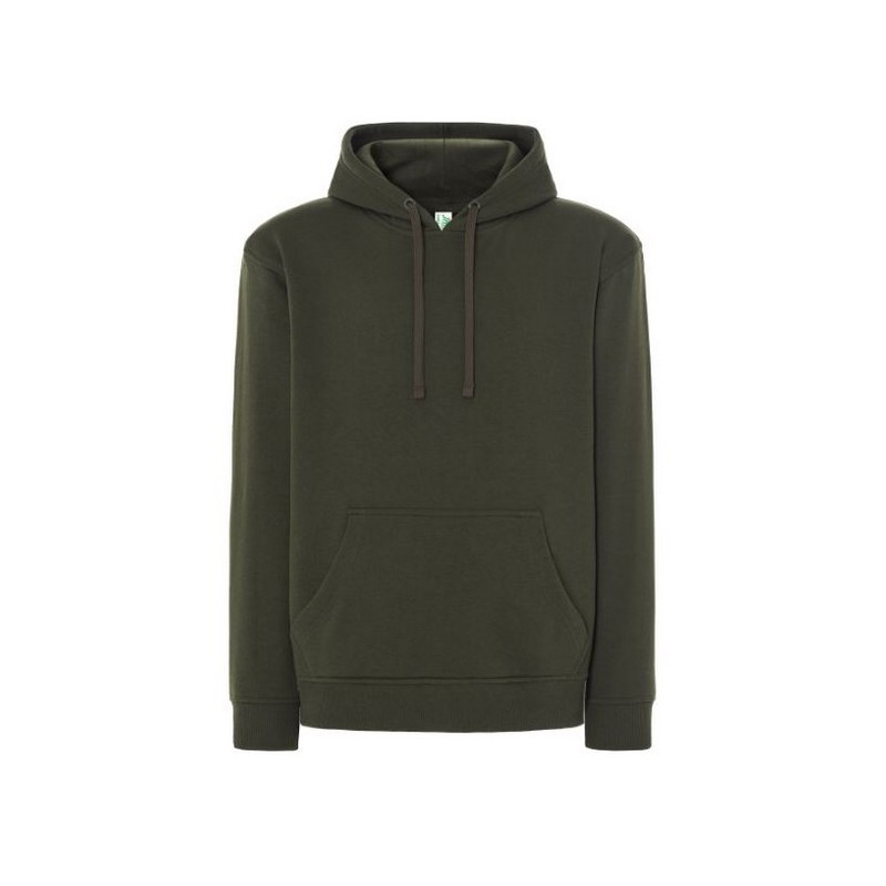 SUDADERA UNISEX CON CAPUCHA, CREMALLERA Y BOLSILLO CANGURO COLOR VERDE OSCURO