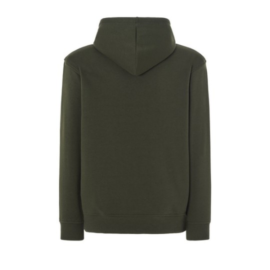 SUDADERA UNISEX CON CAPUCHA, CREMALLERA Y BOLSILLO CANGURO COLOR VERDE OSCURO
