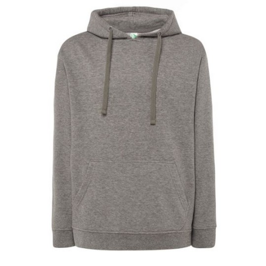 SUDADERA UNISEX CON CAPUCHA, CREMALLERA Y BOLSILLO CANGURO COLOR GRIS